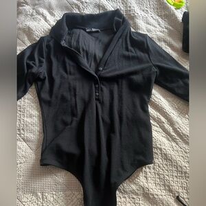 Zara black Long Sleeve Bodysuit